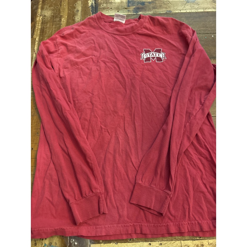 Mississippi State University Long Sleeve T-Shirt Comfort Colors Maroon MSU Red